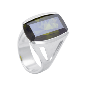 Anel Zircônia Verde em Prata 925 - PL23125