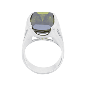 Anel Zircônia Verde em Prata 925 - PL23125