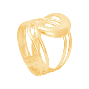 Anel Trançado com Detalhe Vazado em Ouro 18K - AU13580