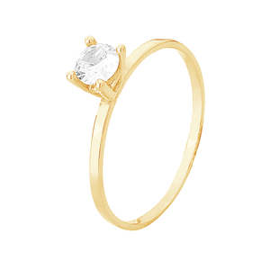 Anel Solitário Zircônia 3,5 mm em Ouro 18K - AU13610