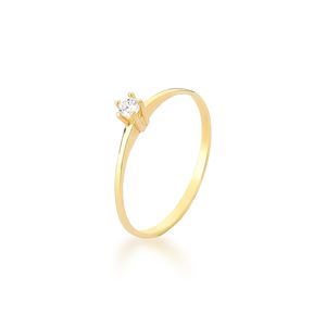 Anel Solitário Zircônia 2,5 mm em Ouro 18K - AU13608