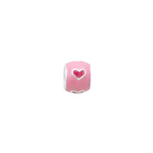 Berloque Moments Infantil Separador Rosa com Corações em Prata 925 - PL21830