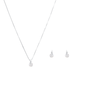 Conjunto Zircônia Embutida em Prata 925 - PL23420