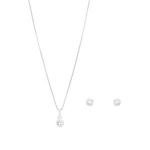 Conjunto Flor Galeria em Prata 925 - PL23412