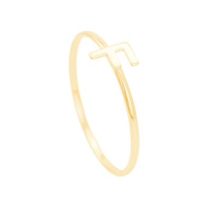 Anel Letra F em Ouro 18K - AU14181