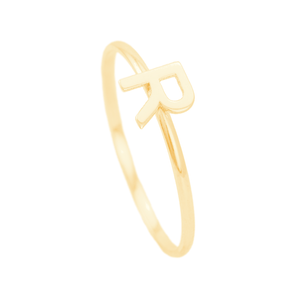 Anel Letra R em Ouro 18K - AU14183