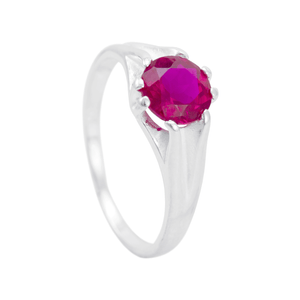 Anel Masculino Pé de Cabra com Zircônia Rubi em Prata 925 - PL23450
