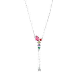 Colar Zircônia Multicolor em Prata 925 - PL23506