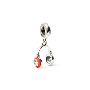 Berloque Moments Fone Vermelho com Zircônia em Prata 925 - PL23536