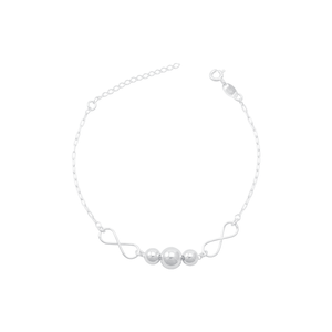 Pulseira Infinito com Bolinhas em Prata 925 - PL22716