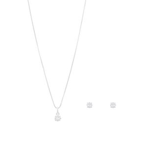Conjunto Ponto de Luz Quadrado em Prata 925 - PL23601