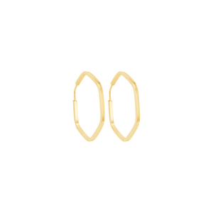 Brinco Argola Sextavado Fio Quadrado 1,2CM em Ouro 18K - AU14210