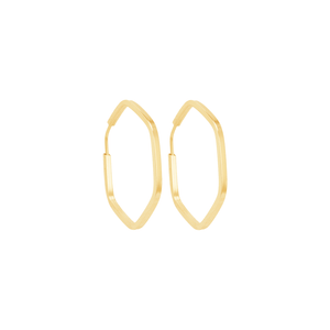 Brinco Argola Sextavada 2,0CM Fio Quadrado em Ouro 18K - AU14207
