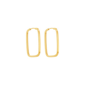 Brinco Argola Retangular 1,5CM em Ouro 18K - AU14206
