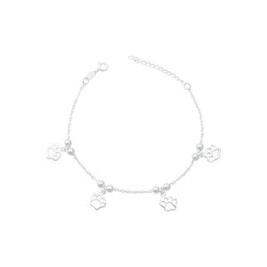 Pulseira Patinhas em Prata 925 - PL23657