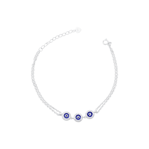 Pulseira Olho Grego com Zircônias em Prata 925 - PL21956