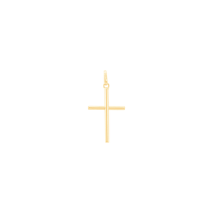 Pingente Cruz Lisa P em Ouro 18K - AU14203