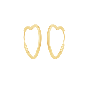 Argola Coração Fio Quadrado 1,7CM em Ouro 18K - AU14229