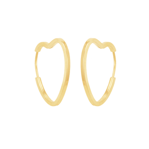 Argola Coração Fio Quadrado 2,2CM em Ouro 18K - AU14230