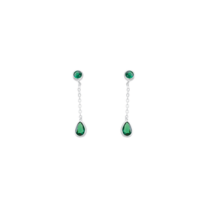 Brinco Gota Verde em Prata 925 - PL23724