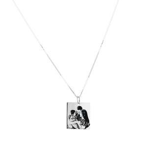 Colar Quadrado Personalizado Fotogravação em Prata 925 - PL24010