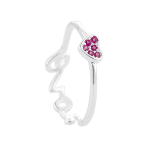 Anel Duplo Coração e Love em Prata 925 - PL23940