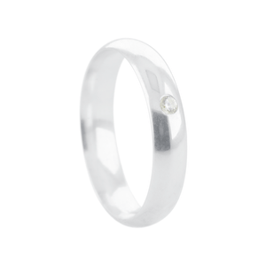 Aliança Feminina Anatômica 4MM com Zircônia em Prata 925 - PL23913
