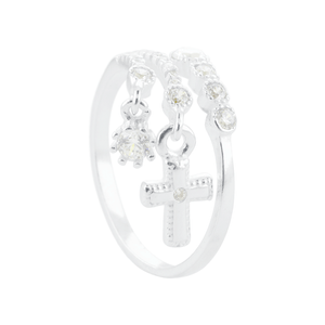 Anel Pingentes Cravejados em Prata 925 - PL23926