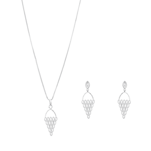 Conjunto Arabesco Cacho Vazado em Prata 925 - PL23650