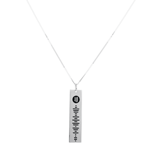 Colar Retangular Personalizado QRCode Music em Prata 925 - PL24012