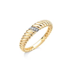 Anel Frisado com Diamantes em Ouro 18K - AU14343