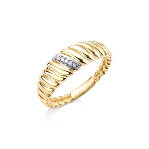 Anel Frisado com Diamantes em Ouro 18K - AU14342