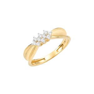 Anel Acetinado com 10 Topázios em Ouro 18K - AU14337