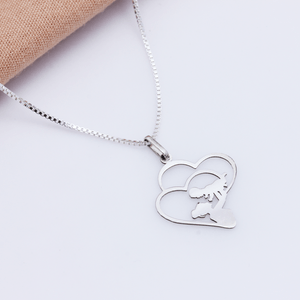 Colar Personalizado Coração Mãe e Filho em Prata 925 - PL24050