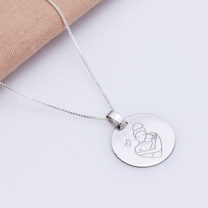Colar Redondo Personalizado Mãe em Prata 925 - PL24032