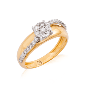 Anel Diamantes Aro Cravejado em Ouro 18K - AU14359