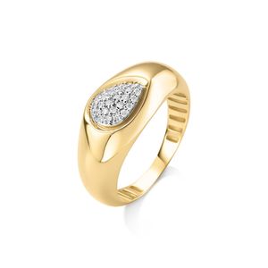 Anel Gota com Brilhantes em Ouro 18K - AU14395