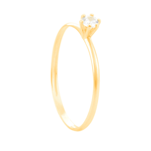 Anel Solitário em Ouro 18K - AU14254