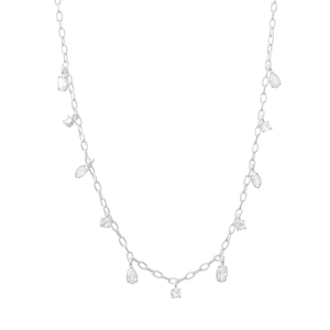 Colar Gotas e Ponto de Luz em Prata 925 - PL23865
