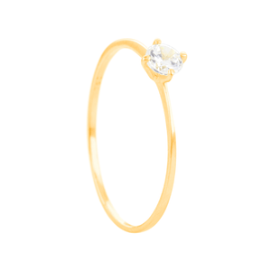 Anel Solitário 5MM em Ouro 18K - AU14277