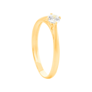 Anel Solitário em Ouro 18K - AU14289