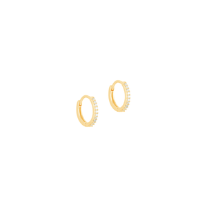 Brinco Argola Zircônias 1,3CM em Ouro 18K - AU14292