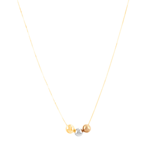 Colar Bolinhas Tricolor em Ouro 18K - AU14269