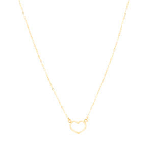 Colar Coração Vazado em Ouro 18K - AU14405