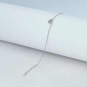 Pulseira Coração Zircônia em Prata 925 - PL24331