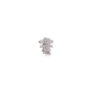 Pingente Click Menina Cravejada em Prata 925 - PL24334