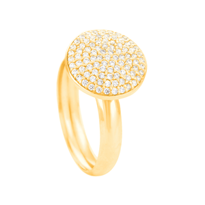 Anel Pavê Cravejado com Zircônia em Ouro 18K - AU14385