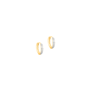 Argola em Ouro 18K 1,0CM com Filete de Ouro Branco - AU14406