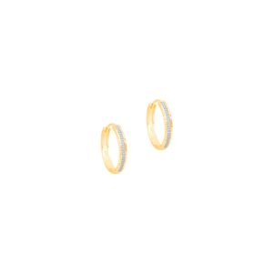 Argola em Ouro 18K 1,5CM com Filete de Ouro Branco - AU14407