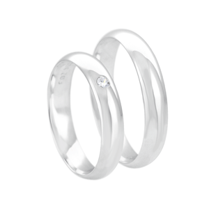 Aliança Feminina Anatômica 4MM com Zircônia em Prata 925 - PL23913